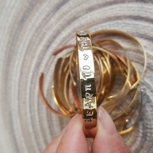 Learn to Love the Ride Brass Cuff Bracelet